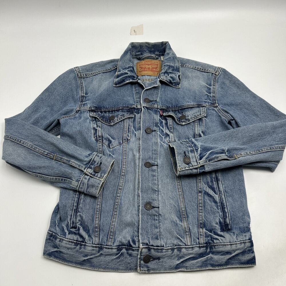VINTAGE Levi Denim Jacket Men Size SMALL Blue Trucker Jacket Type 3 CLASSIC